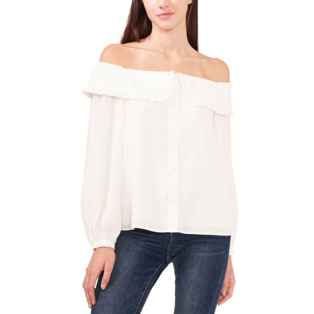 Riley Rae Off The Shoulder Flounce Trim Top